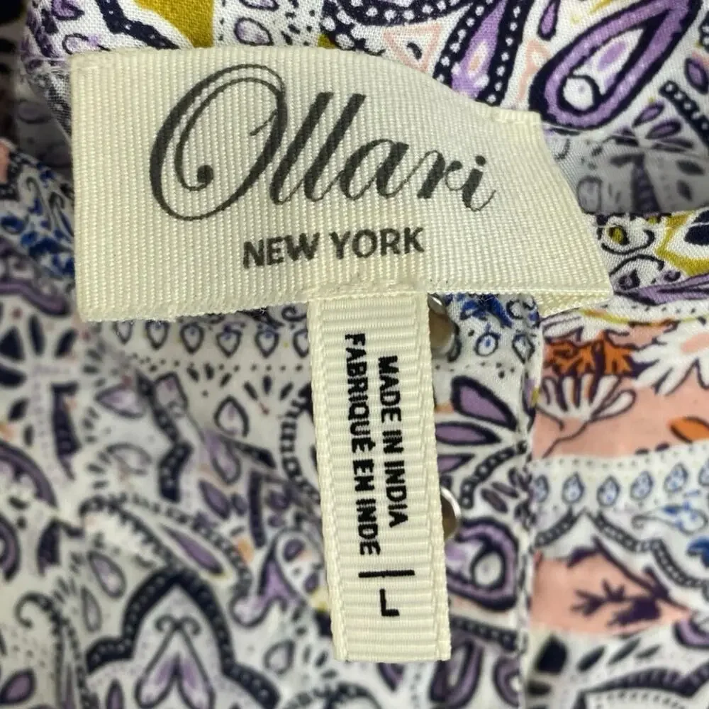 Ouari Shorts Women’s Large Paisley Floral Bohemian Print Flowy Festival Feminine